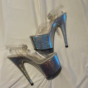 Sparkly pleaser heels- size 7